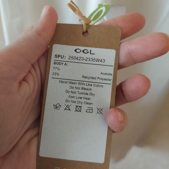 OGL Ivory Satin Midi Dress NEW Sz Small - Picture 6 of 10